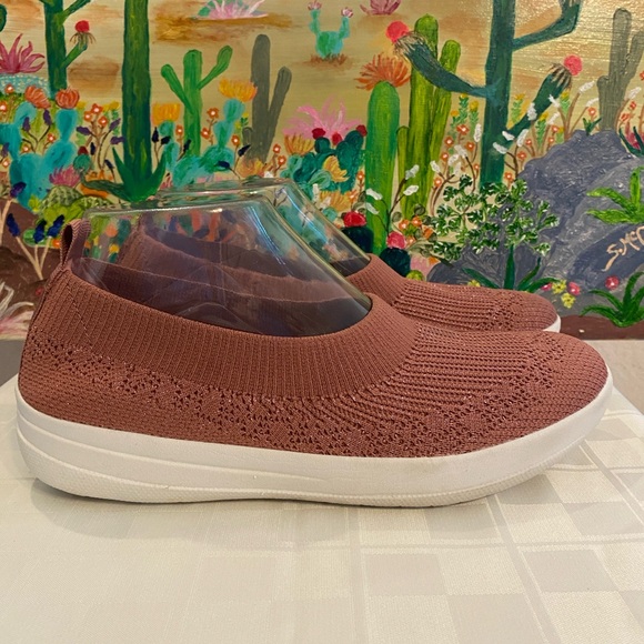 FitFlop Women's Uberknit Slip-on Ballerina Ballet Flat, Miami Violet, Size 8 - Picture 3 of 14